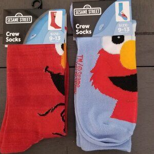Sesame Street Elmo 2-Pair Adult Novelty Crew Socks
